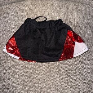 Build A Bear Workshop Skirt Black Red White BABW Cheerleader Skirt RARE HTF